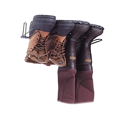 Rack'Em Boot Wader Rack - Storage for Waders - Boots - Shoe Dryer - Wall Mounted Hanger Organizer - Heavy Duty - Holds 2 Pairs - color: Brown, size: 18.25 x 10.5 x 4.5 inches