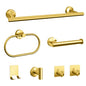 Bathroom Hardware Set, 7 Pcs Bathroom Towel Rack Stainless Steel Bath Hardware Kit Including 16" Hand Towel Bars, Toilet Paper Holders, Towel Rings, Robe Towel Hooks (Gold) - color: 7pcs-gold