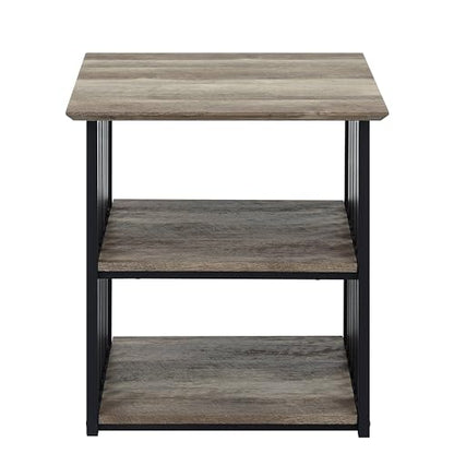 Modern Night Stand with Open Shelves, Bedside Table Easy Assembly, Versatile Use for Bedroom Living Room, Easy Clean Metal Frame Furniture,A-1