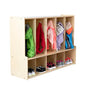 Montessori 5-Section Coat Locker with Bench & Cubby Storage, 100% Birch Plywood Backpack & Cubby Unit with Hooks for Classroom, Day Care, Preschool, Kindergarten