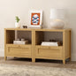 Modern Nightstands Set of 2, Farmhouse End Side Table with Drawer Freestanding Wide Bedside Table for Living Room Bedroom Sofa, Natural Oak - color: 1 Drawer/Natural Oak, size: 2PCS