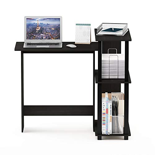 Furinno Abbott Corner Computer Desk with Bookshelf, Espresso/Black - color: Espresso/Black