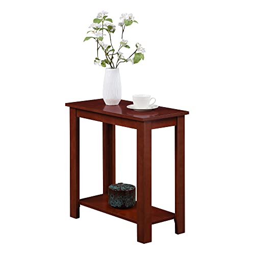 Convenience Concepts Designs2Go Baja Chairside End Table 23.75"- Modern Living Room Table with Storage Shelf, Transitional Bedside Table, Mahogany - color: Mahogany