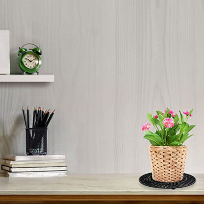 4 Pcs Black Plastic Plant Pot Holder, Heavy Duty Stand for Indoor/Outdoor (4x30cm/12inch)