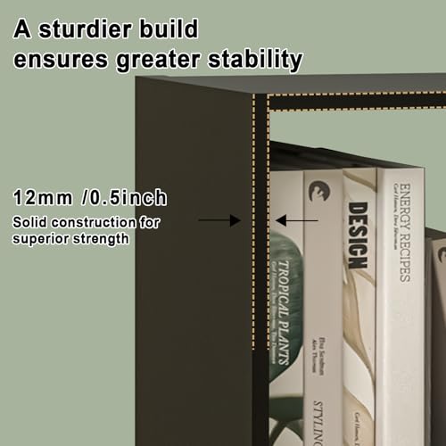 CTESNE【2026 Shelf with 3 Compartments with Tilt Protection + Reversible Shelf with Open Back, Multi-Layer and Multi-Grid Layout (Chocolate 11 inches) - color: Chocolate, size: 3 Cube 11in