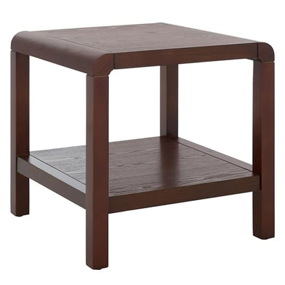 SAFAVIEH Home Collection Omara Walnut Brown 1-Shelf Square Accent Side Table - color: Walnut