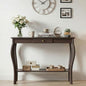 ChooChoo Narrow Console Table with Drawer, Chic Accent Sofa Entryway Table with Shelves for Entryway, Living Room, Hallway, Espresso - color: Espresso, size: 11.8"D x 39.3"W x 31.4"H
