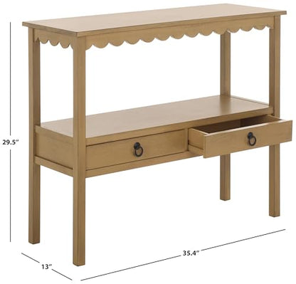SAFAVIEH Home Collection Haven Desert Brown 2 Lower Drawer Console Table for Entryway, Living Room, Foyer - color: Desert Brown