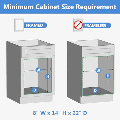 ROOMTEC 2 Tier Individual Pull Out Cabinet Organizer 7½"W x 21½"D, Slide Out Wood Shelves Organizers, Pull Out Drawers Organization and Storage for Kitchen Cabinet - size: 7½" W x 21½" D