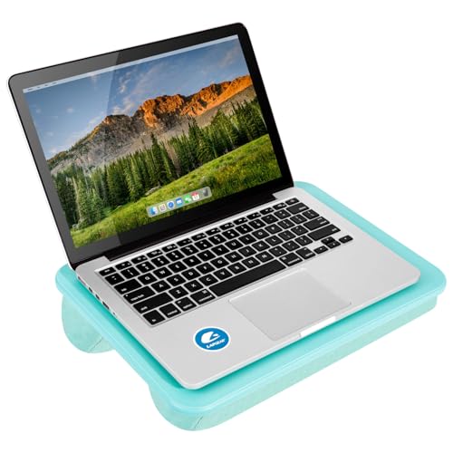 LAPGEAR Compact Lap Desk – Aqua Sky, Fits 14" Laptops - color: Aqua Sky, size: 14″ Laptop (Compact)
