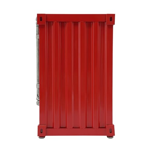12.6 X 12.6 X 19.7 in Industrial Side Table, Metal Iron 3-Tier Bedside Table with 2 Compartments & 1 Storage Drawer, Retro Metal Shipping Container Cabinet for Bar/Bedroom/Garage (Red) - color: Red