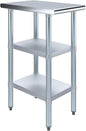 Stainless Steel Work Table with Double Undershelf – Commercial Prep Table for Restaurant, Kitchen, Bakery – NSF Certified (30 x 12) - size: 30 x 12