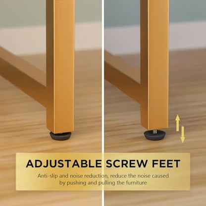 40 inches Computer Desk, Modern Writing Desk, Simple Study Table, Industrial Office Desk, Sturdy Laptop Table for Home Office - color: Gold, size: 40 inch