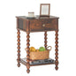 AWASEN Nightstand, Mid Century Modern Night Stand with Drawer for Living Room, Modern Bedside End Table with Spindle Wood Legs for Bedroom, Office, Rustic Brown - color: Rustic Brown