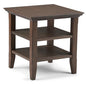 SIMPLIHOME Acadian SOLID WOOD 19 Inch Wide Square Transitional End Table in Farmhouse Brown, For the Living Room and Bedroom - color: Farmhouse Brown, size: 19 inch, style: End Table