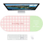 Checkered Pattern Desk Pad Protector, 35.5 x 13'' Aesthetic Mouse Mat for Desktop, Waterproof PU Leathe Non-Slip Desk Writing Pad for Office and Home, Pink and Green - color: Pink and Green