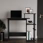 Elegance Writing Desk with Multi-Tier Open Shelves, Study Computer Desk for Home Office, Black - color: Black