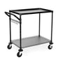 WDT 680Lbs Capacity Heavy Duty Rolling Utility Cart,2 Tier Rolling Carts with Wheels,Commercial Grade Metal Cart with Handle Bar & Shelf Liner,Trolley Serving Cart for Restaurant,Kitchen,Black - color: Black 2 Tier