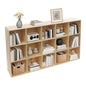 15-Cube Solid Wood Bookshelf, 3-Tier Storage Organizer Semi-Open Floor Display Shelf Closet Cabinet for Home Office Library School, 12" D x 59" W x 35" H - size: 15-Cube