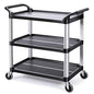 Matthew 3 Tier Rolling Utility Cart with Wheels, 440 lbs Heavy Duty Service Cart with Aluminum Frame, Durable Shelves, 37.8" x 19.7" x 37.8" for Garage, Warehouse, Kitchen and Office