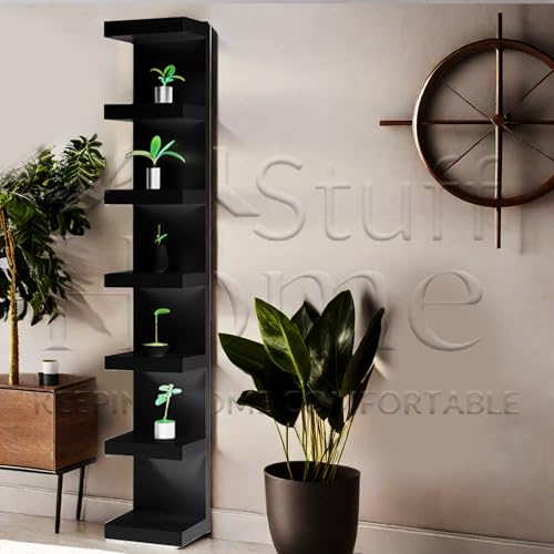Home Stuff Wall Shelf Unit, 11 3/4x74 3/4,Use Fixing Devices Suitable for The Walls in Your Home. (2 x Black) - color: 2 X Black