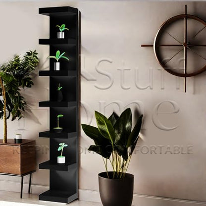 Home Stuff Wall Shelf Unit, 11 3/4x74 3/4,Use Fixing Devices Suitable for The Walls in Your Home. (2 x Black) - color: 2 X Black