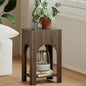 Veegle Arched Side Table, Small End Table with Storage Shelf, Small Coffee Tables for Living Room Bedroom (Walnut Brown)
