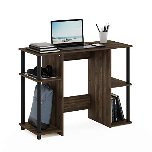 Furinno Jaya Computer Study Desk, Columbia Walnut/Black - color: Columbia Walnut/Black