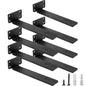 HITOMEN Heavy Duty Floating Shelf Brackets, 8-Inch (1/5'' Thick) Hidden Shelves Hardware, Iron L Brackets, Rustic Industrial Black Metal Wall Shelving Supports, 8 Pack - size: 8 Inch, style: 8 Pack