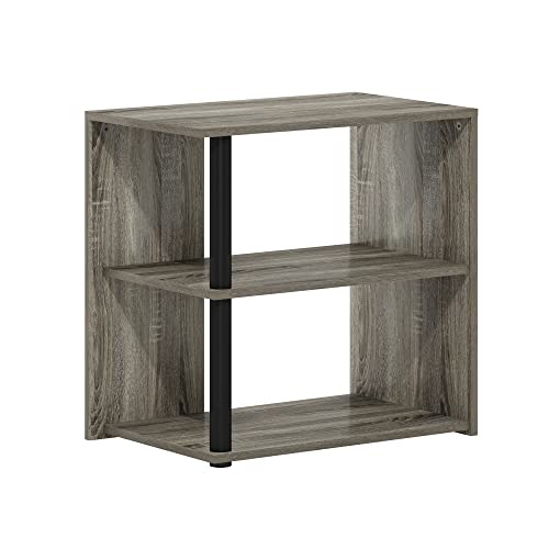 Furinno Romain Side Table, 2-Tier End Table with Open Shelf, Night Stand, Bedside Table, for Living Room, Bedroom, French Oak - color: French Oak, size: 1-Pack, Plastic/Wooden Frame