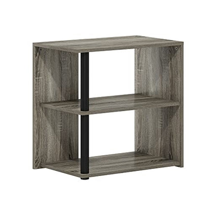 Furinno Romain Side Table, 2-Tier End Table with Open Shelf, Night Stand, Bedside Table, for Living Room, Bedroom, French Oak - color: French Oak, size: 1-Pack, Plastic/Wooden Frame