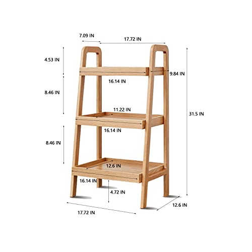GDFStudio 3-Tier Wood Shoe Rack & Storage Bench,Versatile Organizer with Oak Frame & Timeless Design, Easy Assembly for Entryway,Living Room,Bedroom, Bathroom,Kitchen,Hallway,Natural - color: Natural