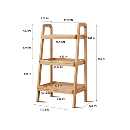 GDFStudio 3-Tier Wood Shoe Rack & Storage Bench,Versatile Organizer with Oak Frame & Timeless Design, Easy Assembly for Entryway,Living Room,Bedroom, Bathroom,Kitchen,Hallway,Natural - color: Natural