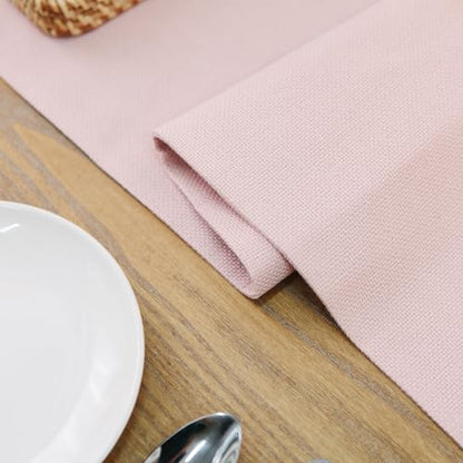 Set of 4 Soft Linen Handmade Placemats Heat Resistant Dining Table Place Mats Kitchen Table Mats 12 x 18 Baby Pink - color: Baby Pink, size: Rectangular Placemats 12" x 18"