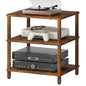 LELELINKY 3-Tier AV Media Player Stand, Brown Stereo Cabinet, Modern Stereo Cabine,Game Console Shelf,Wooden TV Stand,Multifunctional Entertainment Center, Suitable for Home, Conference Room - color: Brown, size: 3 Tier
