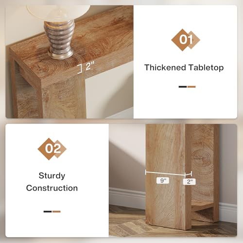 Tribesigns 70.9-Inch Extra Long Console Table, Farmhouse Wood Sofa Table Behind Couch, Narrow Entryway Accent Table for Living Room, Hallway, Entrance, Foyer, Light Oak Brown - color: Light Brown