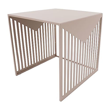 LeisureMod Mid-Century Design Square Side/End Table, Steel Powder Coated Finish, Perfect for Modern and Contemporary Living Space, Brown - color: Brown