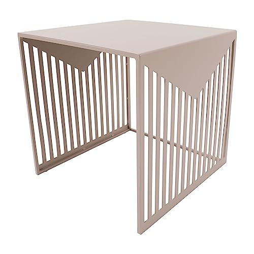 LeisureMod Mid-Century Design Square Side/End Table, Steel Powder Coated Finish, Perfect for Modern and Contemporary Living Space, Brown - color: Brown