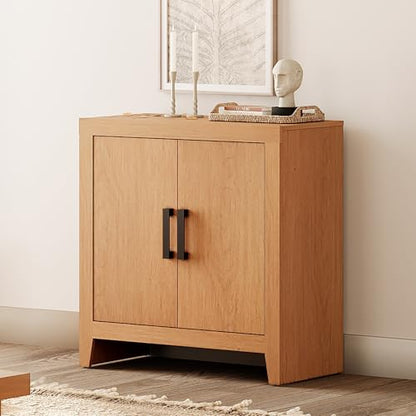 WAMPAT Farmhouse Wood TV Stand with Storage Cabinet for TVs up to 50 Inch, 31.5" Entertainment Center, Media Console Table for Living Room, Dining Room & Entryway, Mocha - color: Mocha