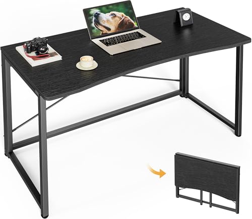 Huuger Folding Desk for Small Spaces, 31.5 Inch Foldable Computer Table, Easy Assembly, for Home Office, Study, Bedroom, Dorm, Space Saving, Small Writing Work Office Computer Desk, Black - color: Black, size: 18.9"D x 39.4"W