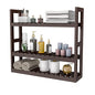 Domax Bamboo Bathroom Shelf 3-Tier Wall Mount Storage Rack Multifunctional Adjustable Layer Free Standing Over Toilet Utility Shelves Living Room Kitchen (Brown) - color: Brown