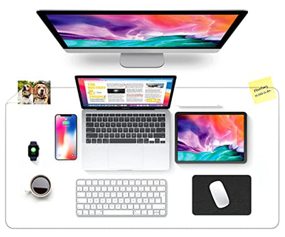 JanJunDec Clear Desk Pad Blotter on Top of Desks, 18x36 Inch Plastic Desk Cover Protector, Rectangular Vinyl Desk Pad, PVC Plastic Table Cover for Office Dresser Night Stand Computer Writing Desktop - size: 18x36 Inch