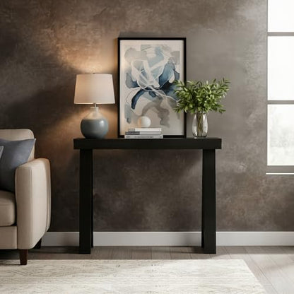 Plank+Beam Classic Console Table, 36 Inch, Black | Non-Toxic Finishes, Versatile Design, Elegant Details, Easy Assembly, Quick Setup, Solid Wood - color: Black, size: 36" Console Table