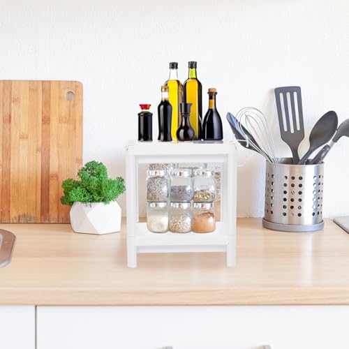 Tissting Bathroom Storage Rack 2-Tier, Plastic Freestanding Shelf | Multifunctional Organizer | Living Room & Bedroom & Kitchen | Space Saver(2 layers) - color: 2 Layers