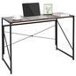 ZenStyle Folding Computer Desk, Writing Study Desks for Home Office, Corner Laptop Gaming Folding Table with Metal Frame, 39 Inches,Brown