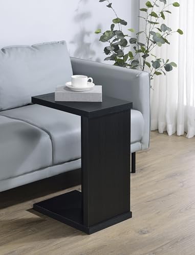 Coaster Home Furnishings - Clower - Wood - C-Shaped Side Table with Rectangular Top, Open Form, and Square Edges - Living Room - Black - 930276 - color: Black