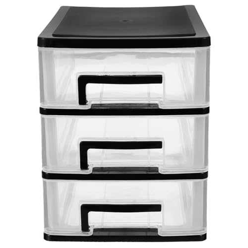Angoily 3 Tier Plastic Drawer Type Closet, Plastic Home Office Storage Organizer, Makeup Organizer Storage Station Cube, Cosmetics Jewelry Storage Box for Home, Dorm, Office (8.46x5.90x5.12 Inch) - color: 3 Tier