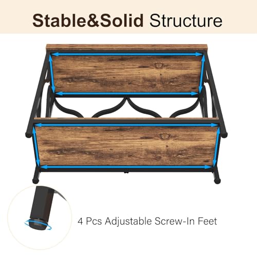 IBF 39.4" Narrow Console Table, Farmhouse Entryway Table in Living Room Hallway Foyer Entrance, Industrial Wood Metal Sofa Table Entry way Behind Couch Tables with 2-Tier Storage Shelves, Rustic Brown - color: Rustic Brown Oak, size: 39 Inch