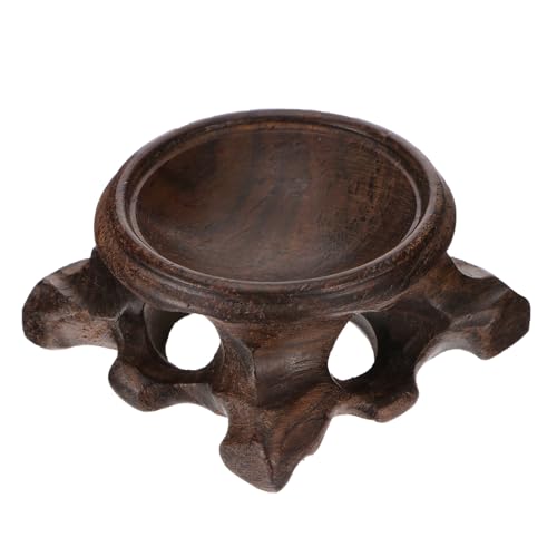Sewroro Wood Carving Base Crystal Ball Stand Decorative Display Pedestal for Home Office Desk 2.16X2.16X0.98 Inch Lightweight Crystal Ball Holder