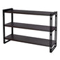 3-Tier Rustic Wood and Metal Industrial Bookshelf (Dark Grey, 3-Tier) - color: Dark Grey, size: 3-Tier
